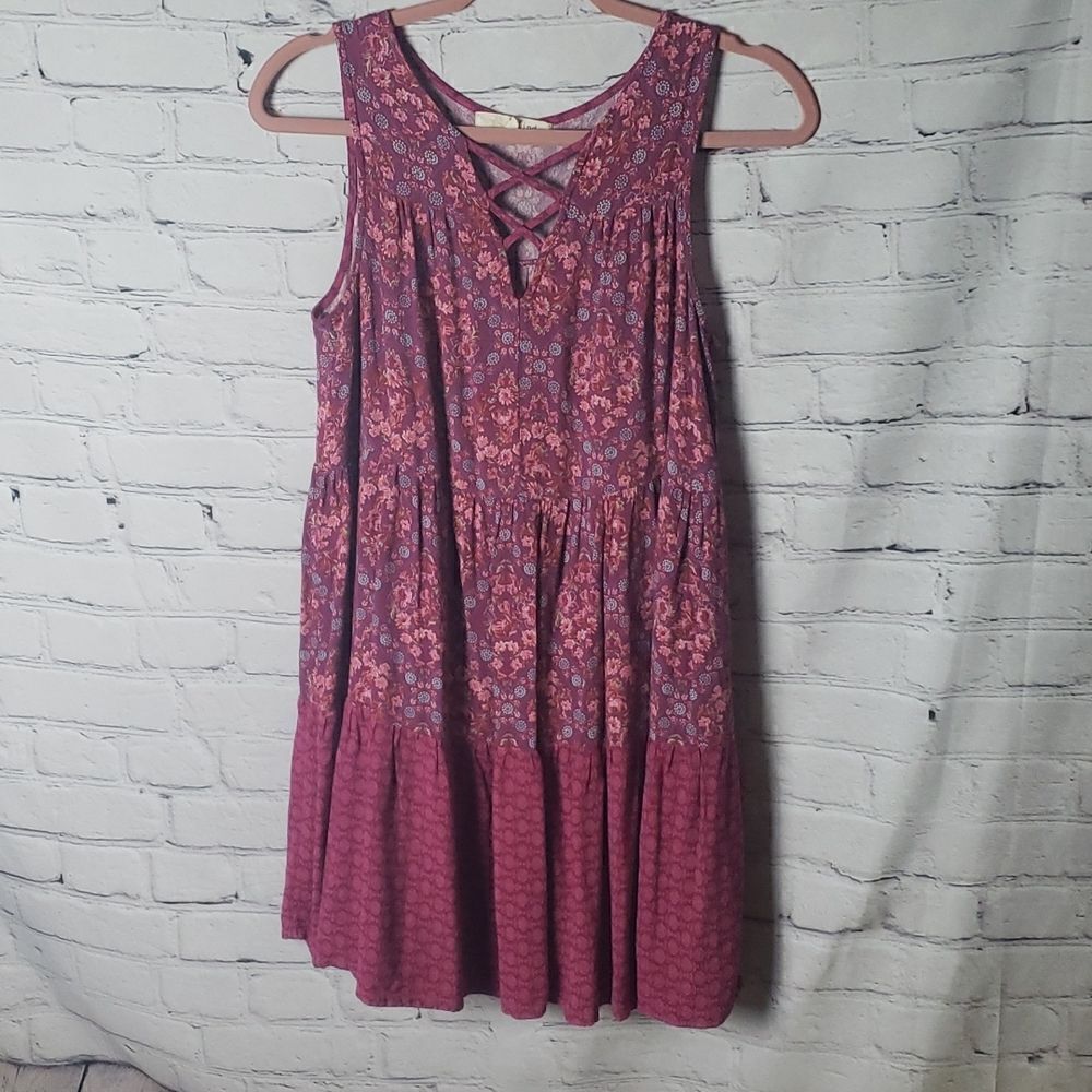 ‎Rewind Maroon Floral Dress